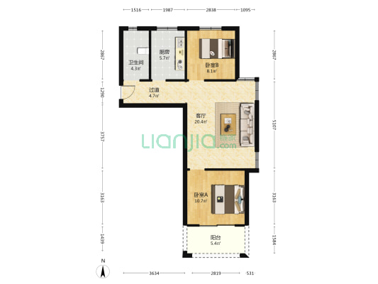 漯阜雅苑 2室1厅1卫 85平方