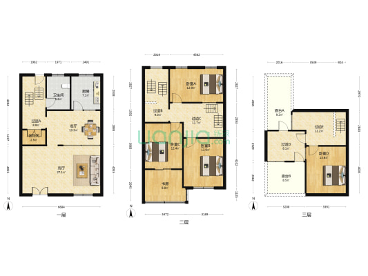 胡岗小区 5室2厅1卫 185平方