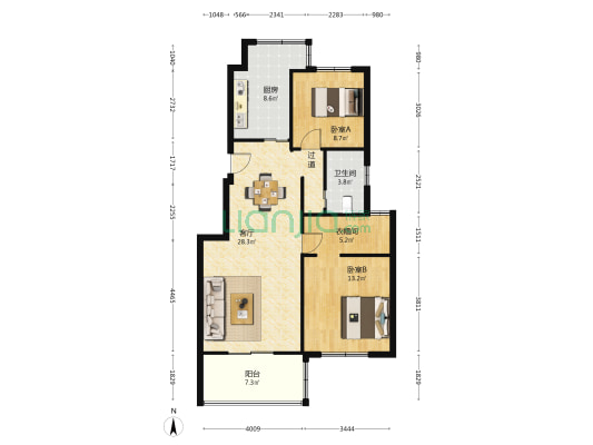 南溪家园四区 2室1厅1卫 94平方