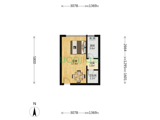拿铁空间 1室0厅1卫 37平方