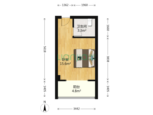 中亨一品 1室0厅1卫 35平方
