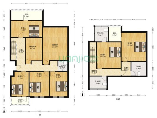 独墅苑西区 6室0厅4卫 198平方