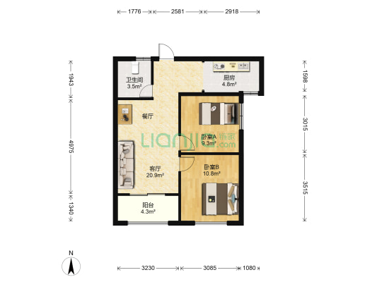 杉林华府 2室1厅1卫 71平方