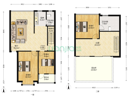 聚福苑 3室1厅2卫 148平方