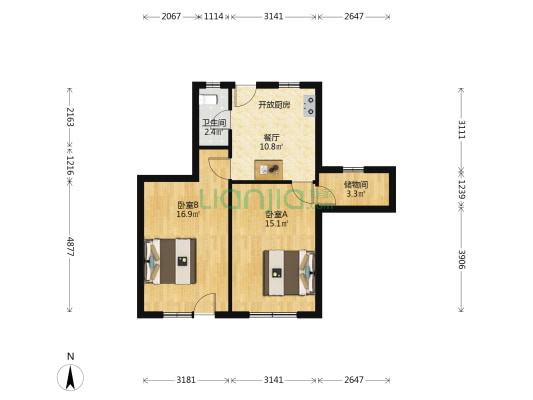 殷行路303号 2室1厅1卫 65平方