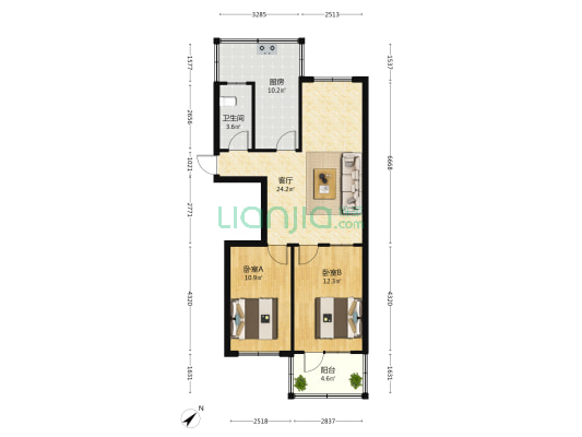 邯钢路23号院 2室1厅1卫 71平方