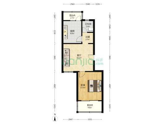 芳华苑（东区） 1室1厅1卫 60平方