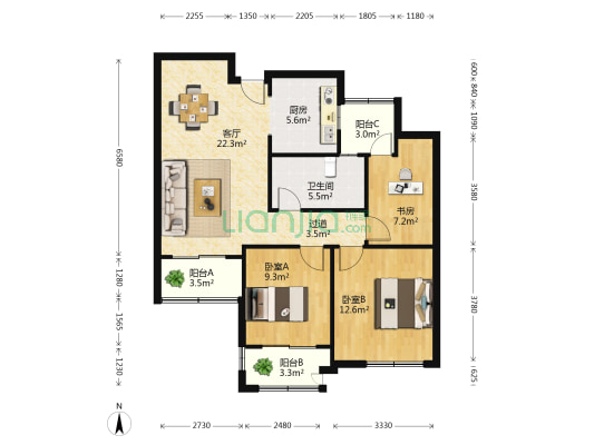 世濠花园 3室1厅1卫 0平方