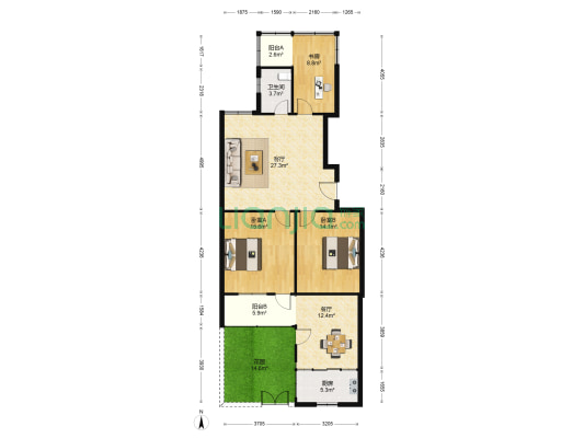 省建花苑 3室2厅1卫 94平方