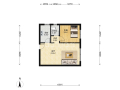 鹏渤新加坡花园 1室1厅 东-涿州鹏渤新加坡花园户型图