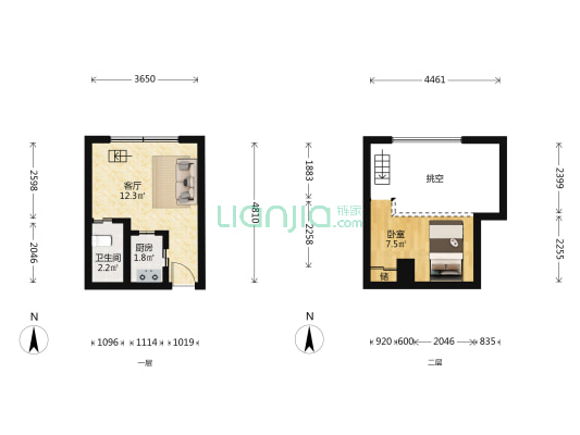 鹊巢公寓 1室1厅1卫 27平方