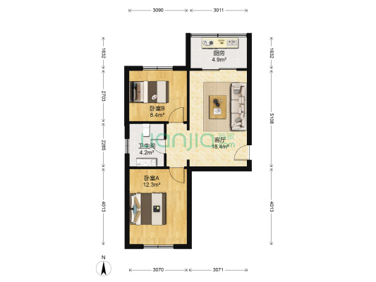 小孤山东里 2室1厅1卫 62平方