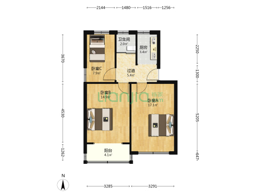 长乐路699号 3室0厅1卫 71平方