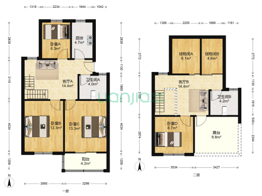 颐和花园锦苑 4室2厅2卫 97平方