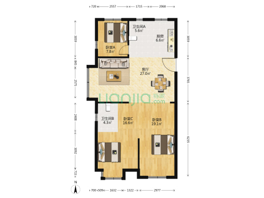 春江明月 3室1厅2卫 115平方