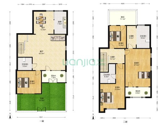 青特城D区 4室2厅3卫 318平方