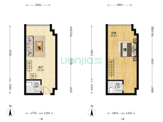 SOHO·新干线 1室1厅2卫 42平方