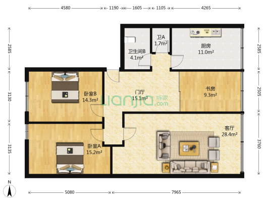 城基巷10号 3室1厅2卫 115平方