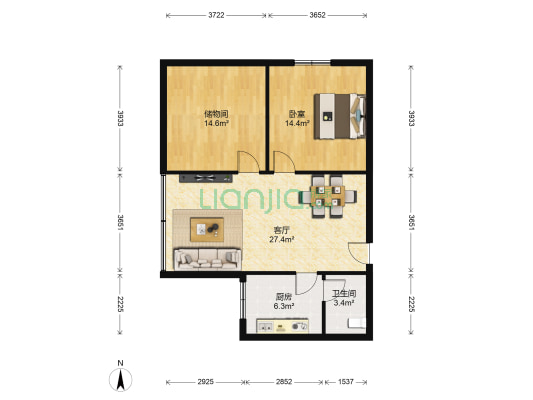 金华路 1室1厅1卫 89平方
