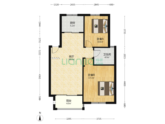 万凯碧桂园 2室1厅1卫 83平方