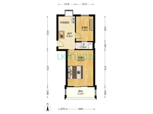 前进一巷 2室1厅1卫 51平方