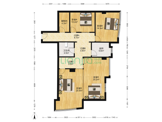 永成精英汇 4室0厅1卫 130平方