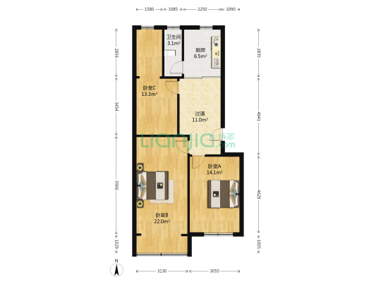 建设科宿舍 3室0厅1卫 82平方