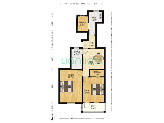 柴机新村 2室1厅1卫 71平方
