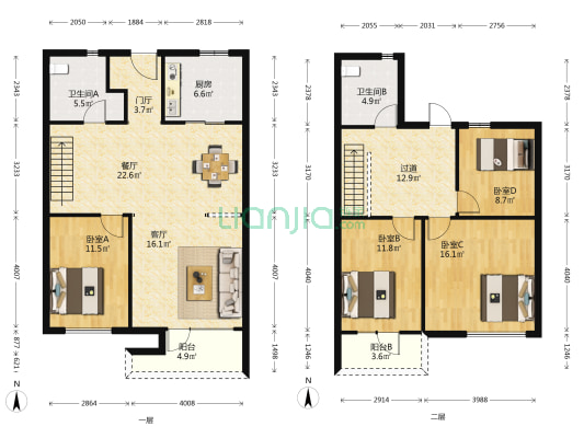 尚汀 4室2厅2卫 142平方