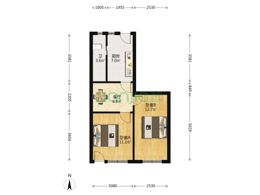 乳山五村 2室1厅1卫 55平方