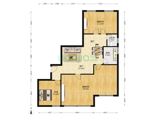 天泽大厦 1室1厅1卫 166平方