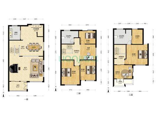 湖山在望花园 5室2厅2卫 288平方
