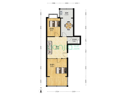 福河路 2室1厅1卫 71平方