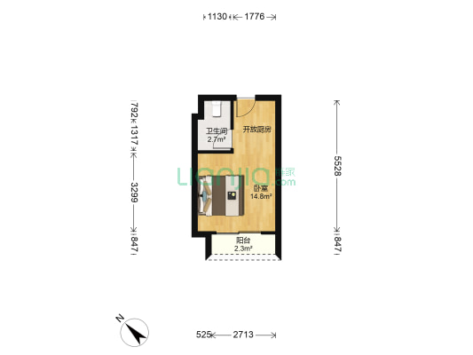 鸿晖康怡名都 1室0厅1卫 33平方