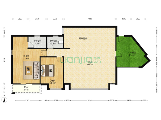 永江大厦 2室1厅2卫 150平方