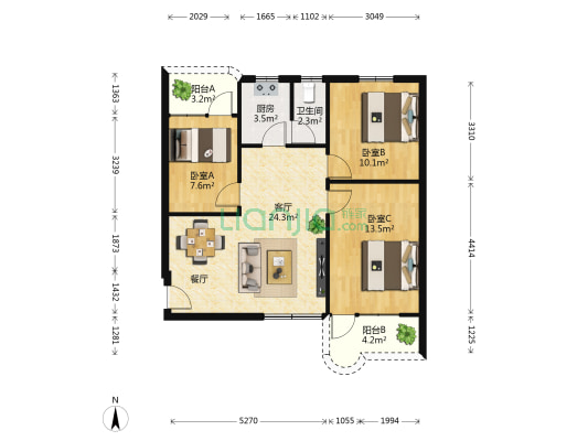 水仙巷 3室1厅1卫 74平方