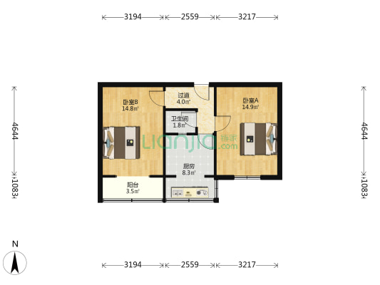 工行家属院(城东) 2室0厅1卫 56平方