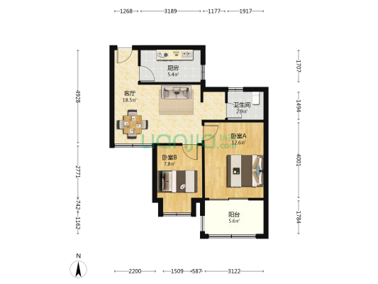 江水苑 2室1厅1卫 74平方