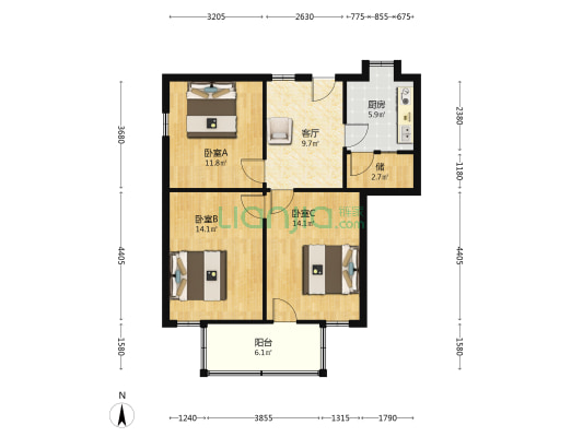 普济巷5号 3室1厅0卫 77平方