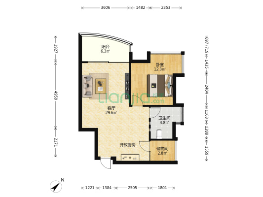 汇林水苑 1室1厅1卫 65平方