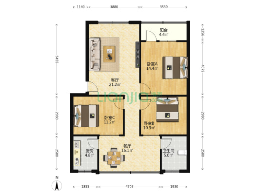 紫瑞街一巷37号 3室2厅1卫 100平方