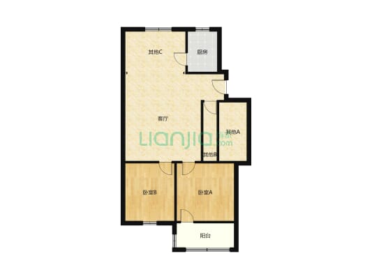 新新家园 歩梯低层 大2室可隔3室 满二可按揭 带地下室-户型图
