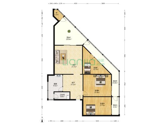 金穗苑 3室2厅1卫 146平方