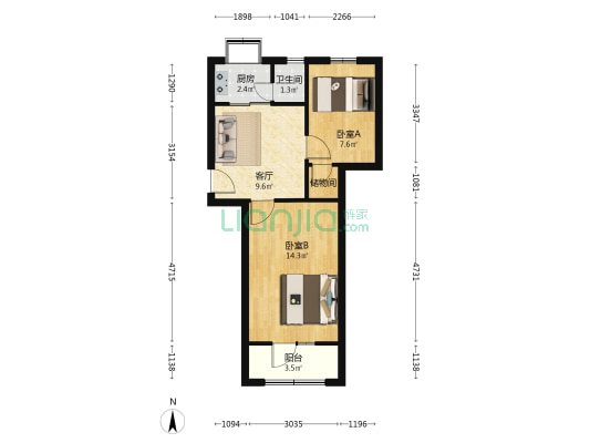 武泰闸堤街 2室1厅1卫 52平方