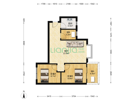 雅云苑 2室1厅0卫 67平方