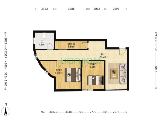 星海大厦 2室1厅1卫 240平方