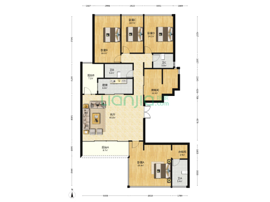 清凤鹿溪源 4室1厅3卫 175平方