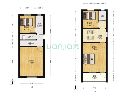 油车北一弄 3室0厅2卫 104平方