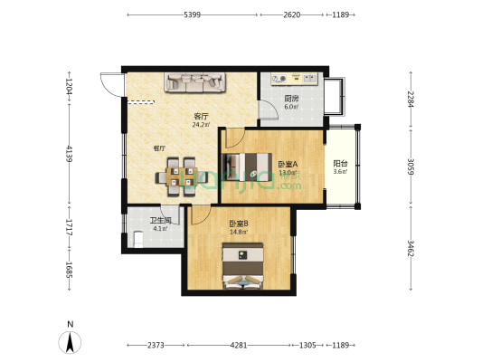 纸坊饭店集资房 2室1厅1卫 78平方