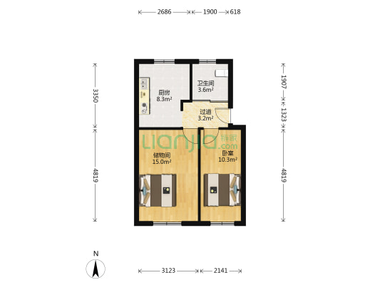 建平街 1室0厅1卫 60平方